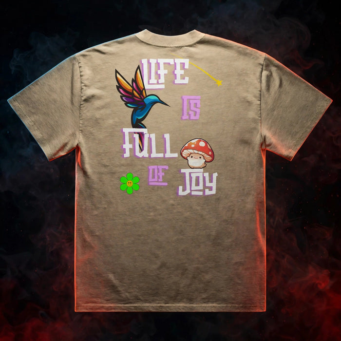 LIFE IS FULL OF JOY Faded T-Shirt — dark streetwear studio photo