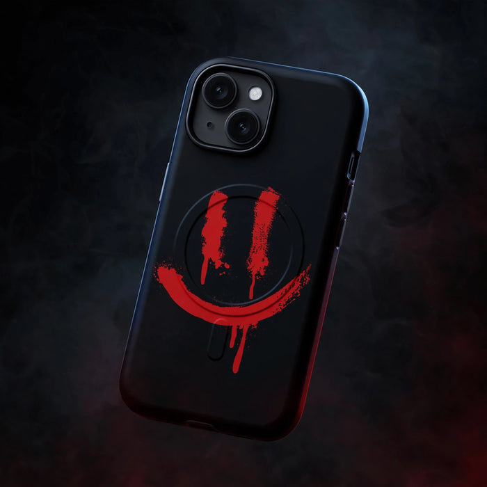 SMILEY RED MagSafe® tough case for iPhone® — dark streetwear studio photo