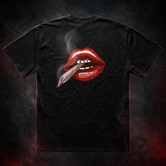 LIPS Faded T-Shirt — dark streetwear studio photo