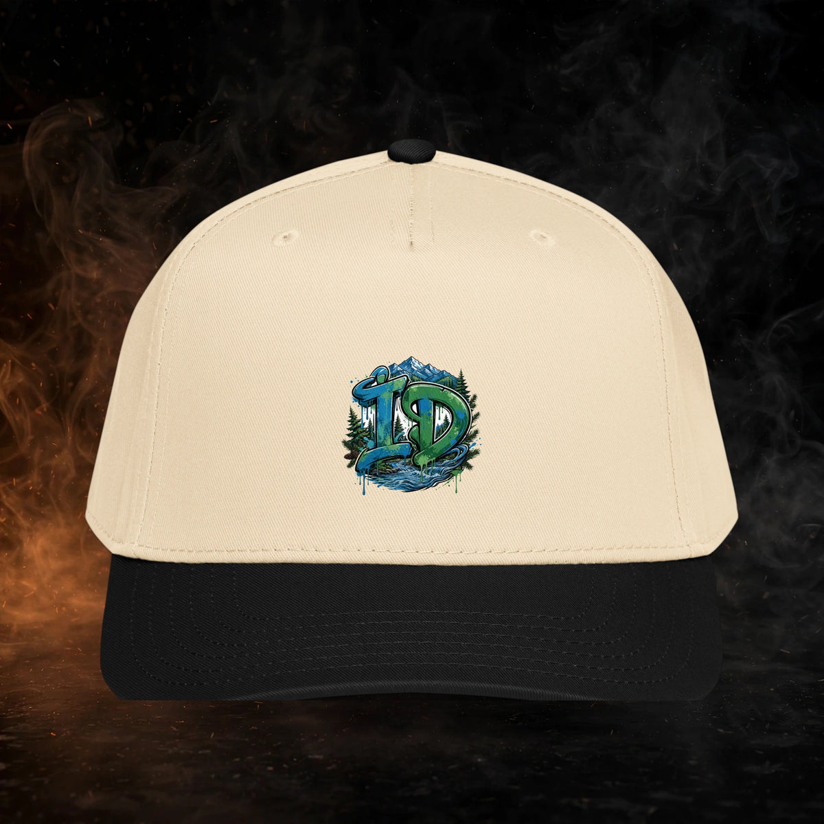 Idaho Streetwear 5 Panel Cap — dark streetwear studio photo