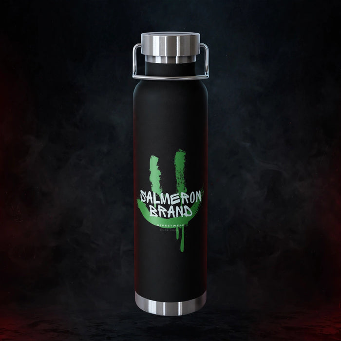 SMILEY FACE Copper Vacuum Insulated Bottle — dark streetwear studio photo
