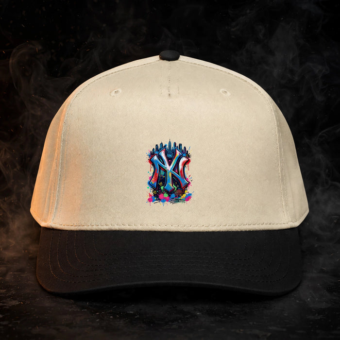 NY Streetwear 5 Panel Cap — dark streetwear studio photo