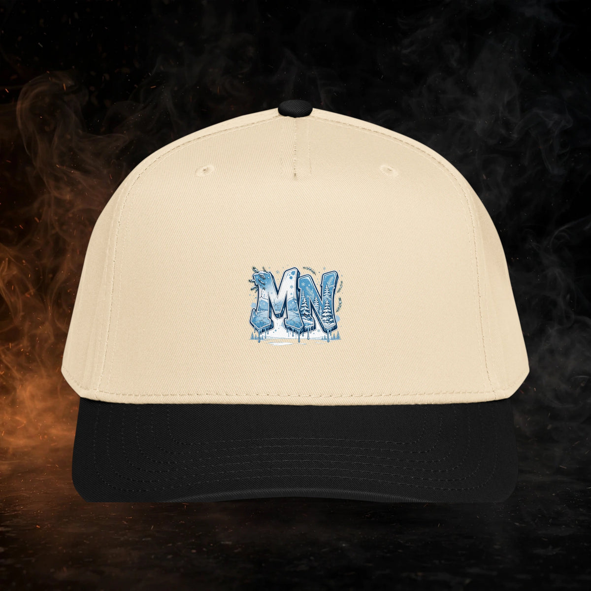 Minnesota Streetwear 5 Panel Cap — dark streetwear studio photo