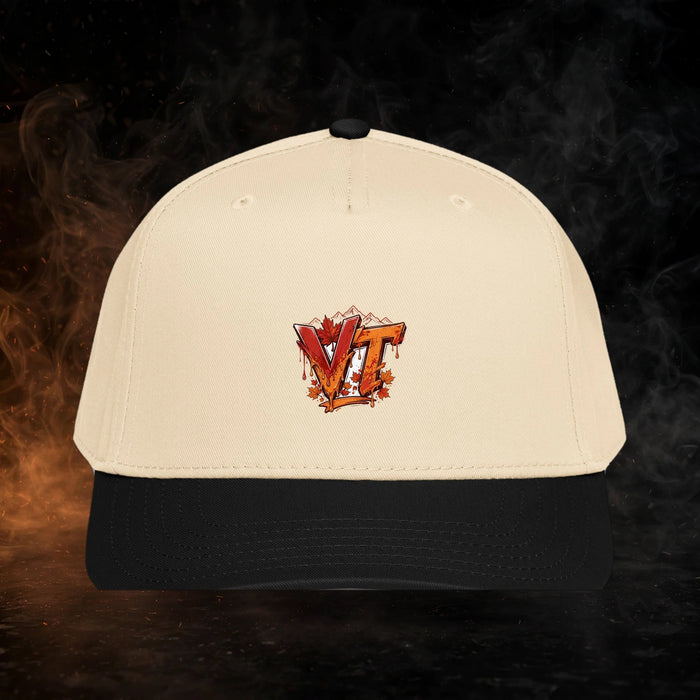 Vermont Streetwear 5 Panel Cap — dark streetwear studio photo